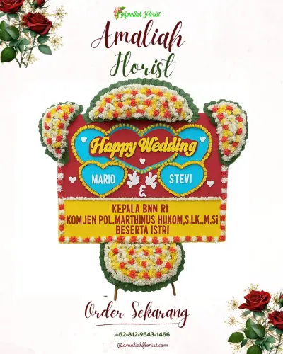 Karangan Papan Bunga Pernikahan di Cipeuteuy